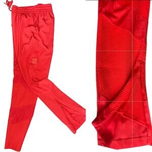 EUC RARE Adidas Equipment Bright Red Honeycomb Textured 7/8 Track Pants Wmns S